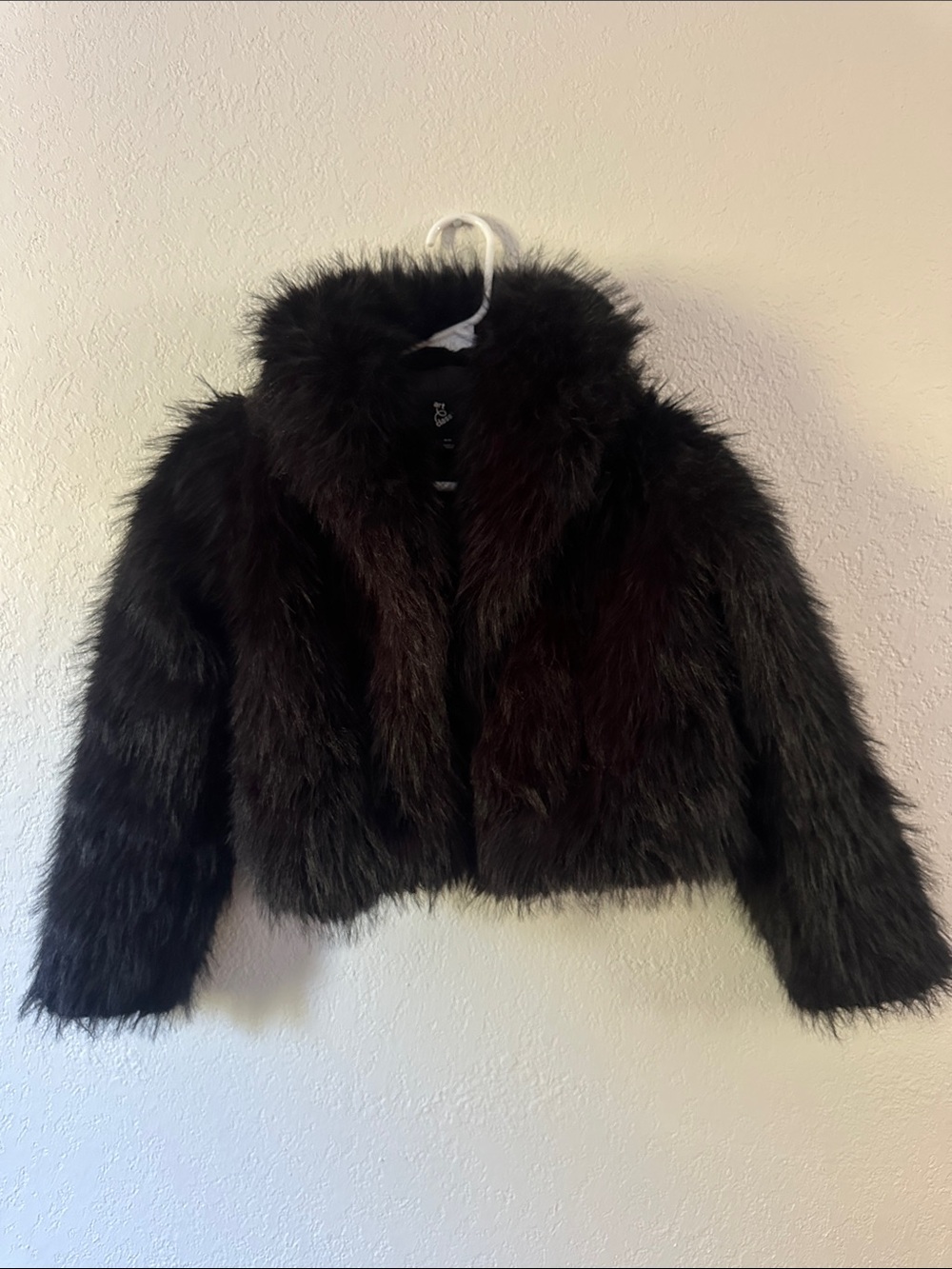 art class Kids Faux Fur Jacket in Dark Brown